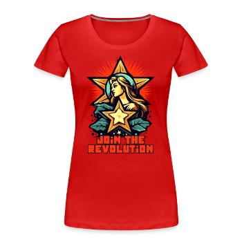 Be part of the revolution - Women's Premium Organic T-Shirt - red - Front - Mia (176cm)