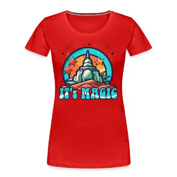 Magisches orientalisches Schloss - Frauen Premium Bio T-Shirt - Rot - Vorne - Mia (176cm)