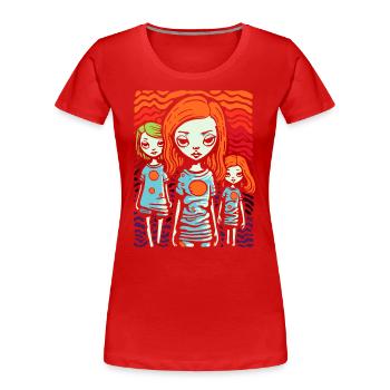Is this art, gang of bratty girls - Women's Premium Organic T-Shirt - red - Front - Mia (176cm)