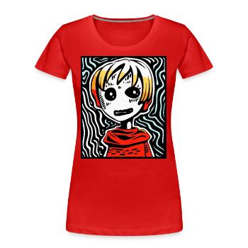 Is this modern art, manga anime style art? - Women's Premium Organic T-Shirt - red - Front - Mia (176cm)