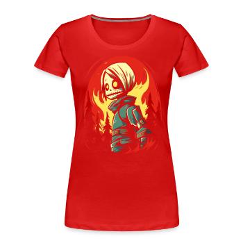 Anime Feuerwehr Zombie Mädchen - Frauen Premium Bio T-Shirt - Rot - Vorne - Mia (176cm)