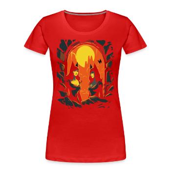 Anime Cats Girl dans le donjon des enfers - T-shirt bio Premium Femme - rouge - Devant - Mia (176cm)