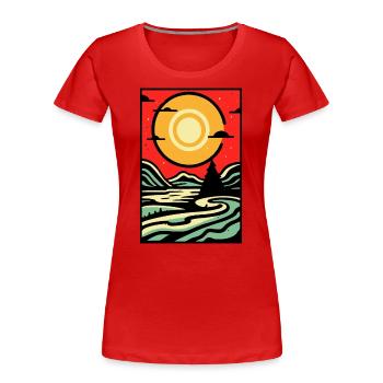 Moderne abstrakte Szene der Natur - Frauen Premium Bio T-Shirt - Rot - Vorne - Mia (176cm)