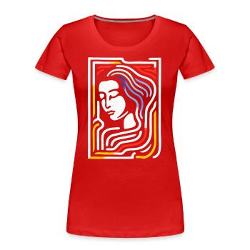 Das wunderschöne Labyrinth - Frauen Premium Bio T-Shirt - Rot - Vorne - Mia (176cm)