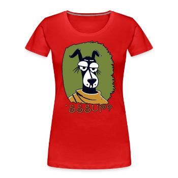 Quoi de neuf, quoi de neuf, un chien de dessin animé cool - T-shirt bio Premium Femme - rouge - Devant - Mia (176cm)