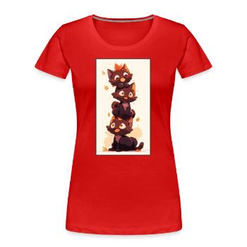 Ein Haufen niedlicher Kätzchen - Frauen Premium Bio T-Shirt - Rot - Vorne - Mia (176cm)