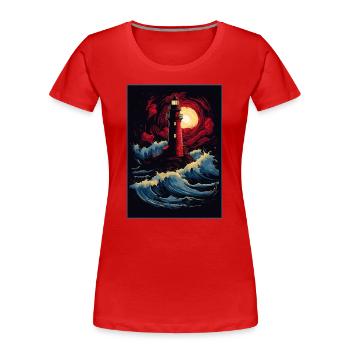 L’ancien phare - T-shirt bio Premium Femme - rouge - Devant - Mia (176cm)