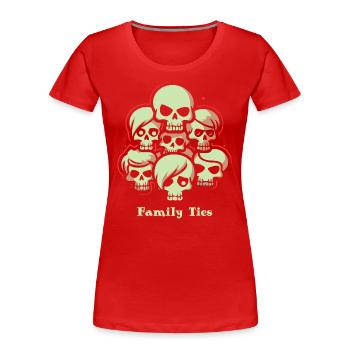 Liens familiaux - T-shirt bio Premium Femme - rouge - Devant - Mia (176cm)