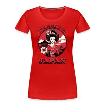 Welcome to Japan: Kimono Geisha - Women's Premium Organic T-Shirt - red - Front - Mia (176cm)