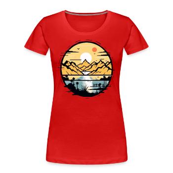 C’est ma place dans la nature - T-shirt bio Premium Femme - rouge - Devant - Mia (176cm)