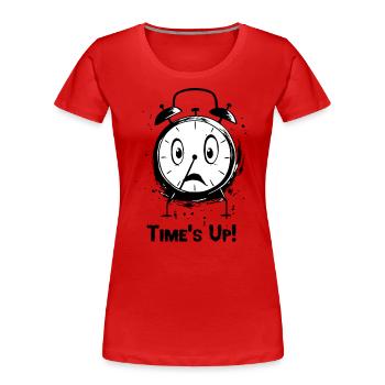 Le temps est écoulé : Réveil - T-shirt bio Premium Femme - rouge - Devant - Mia (176cm)