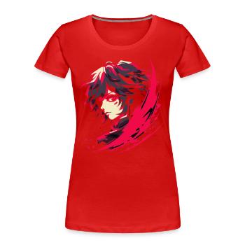 Japanese Manga Anime Girl - Women's Premium Organic T-Shirt - red - Front - Mia (176cm)