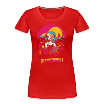 So emotional, Emo Mädchen mit Herz und Natur - Frauen Premium Bio T-Shirt - Rot - Vorne - Mia (176cm)