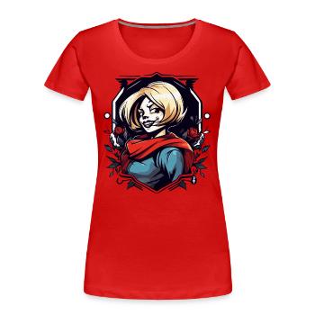 Komm zur bösen attraktiven Schönheitskönigin - Frauen Premium Bio T-Shirt - Rot - Vorne - Mia (176cm)