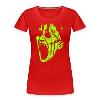 L’homme monstre vert hurlant - T-shirt bio Premium Femme - rouge - Devant - Mia (176cm)