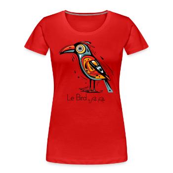 The Abstract Art Bird - Women's Premium Organic T-Shirt - red - Front - Mia (176cm)