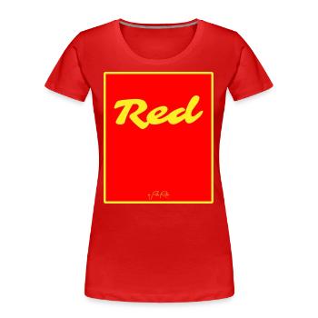 Rot - Frauen Premium Bio T-Shirt - Rot - Vorne - Mia (176cm)