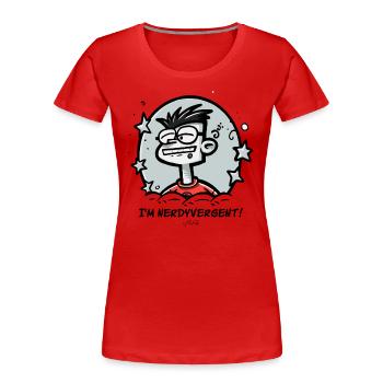 I'm nerdy, nerdyvergent and such a nerd - Women's Premium Organic T-Shirt - red - Front - Mia (176cm)
