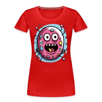 Der lustige Virus - Frauen Premium Bio T-Shirt - Rot - Vorne - Mia (176cm)