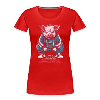 Westen Spion oder Genosse, slawisch Gopnik Schwein - Frauen Premium Bio T-Shirt - Rot - Vorne - Mia (176cm)