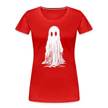 Der Decken Geist - Frauen Premium Bio T-Shirt - Rot - Vorne - Mia (176cm)