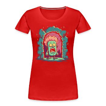Little Dungeon Man - Women's Premium Organic T-Shirt - red - Front - Mia (176cm)