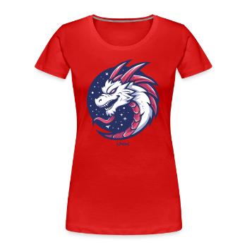 Asian Chinese Japanese Dragon - Women's Premium Organic T-Shirt - red - Front - Mia (176cm)