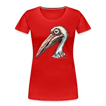 Ein Zombie Pelikan - Frauen Premium Bio T-Shirt - Rot - Vorne - Mia (176cm)