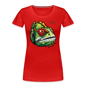 Chamäleon Echse - Frauen Premium Bio T-Shirt - Rot - Vorne - Mia (176cm)