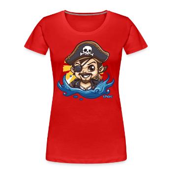 Der gutaussehende Chibi Kapitän Pirat - Frauen Premium Bio T-Shirt - Rot - Vorne - Mia (176cm)