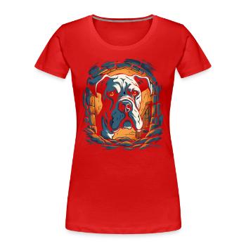 Le chien de donjon cool - T-shirt bio Premium Femme - rouge - Devant - Mia (176cm)