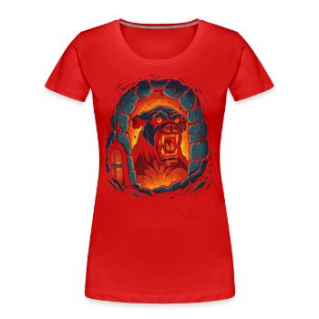Höllenhund, der Hund des Höllen Kerker - Frauen Premium Bio T-Shirt - Rot - Vorne - Mia (176cm)