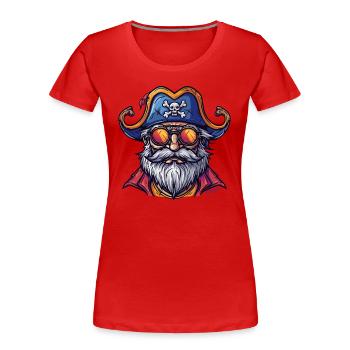 Professor Pirat - Frauen Premium Bio T-Shirt - Rot - Vorne - Mia (176cm)