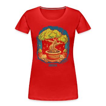 Bonsai - Women's Premium Organic T-Shirt - red - Front - Mia (176cm)