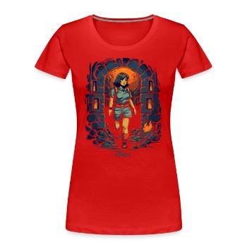 Explorez le donjon avec Dora - T-shirt bio Premium Femme - rouge - Devant - Mia (176cm)
