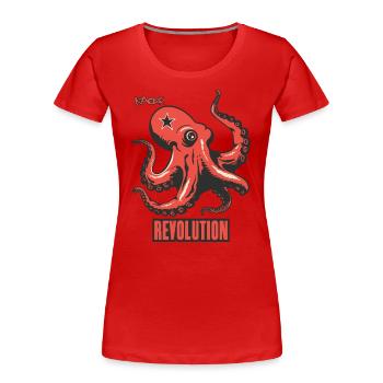Parodie Kraken-Kamerad-Revolution - Frauen Premium Bio T-Shirt - Rot - Vorne - Mia (176cm)