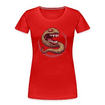 Parodique Ver communiste Camarades de l’horreur - T-shirt bio Premium Femme - rouge - Devant - Mia (176cm)