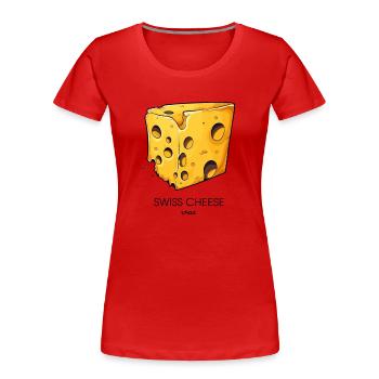 Stück Schweizer Käse - Frauen Premium Bio T-Shirt - Rot - Vorne - Mia (176cm)