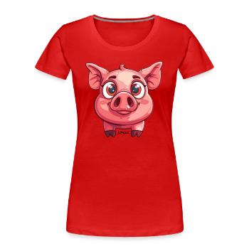 Bébé truie cochon cochon cochon - T-shirt bio Premium Femme - rouge - Devant - Mia (176cm)