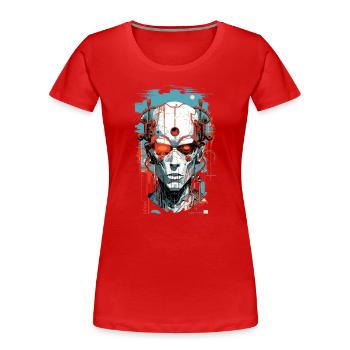 Cyborg cybernétique Futur Tête de Science-Fiction - T-shirt bio Premium Femme - rouge - Devant - Mia (176cm)