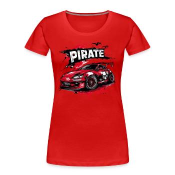 Chibi JDM Pirate Street Racing Voiture de sport - T-shirt bio Premium Femme - rouge - Devant - Mia (176cm)