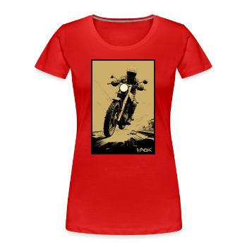 Moto Oldschool Retro Biker - T-shirt bio Premium Femme - rouge - Devant - Mia (176cm)