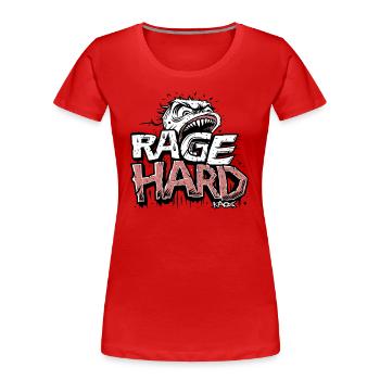 Colère, visage en colère, expression intense - T-shirt bio Premium Femme - rouge - Devant - Mia (176cm)