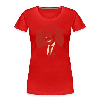 Satan Devil: A Logo of an Evil Corporation - Women's Premium Organic T-Shirt - red - Front - Mia (176cm)