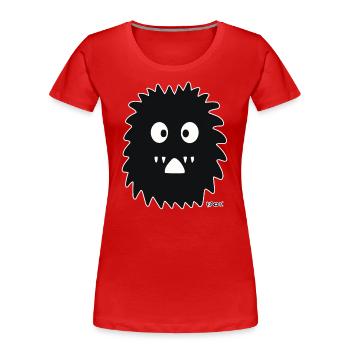 Schwarzes, lustiges und niedliches Monster - Frauen Premium Bio T-Shirt - Rot - Vorne - Mia (176cm)