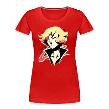 Singendes Mädchen: Oh Baby, für dich - Frauen Premium Bio T-Shirt - Rot - Vorne - Mia (176cm)