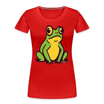 A big little green frog - Women's Premium Organic T-Shirt - red - Front - Mia (176cm)