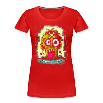 Beschütze den Eingang zur Kerker Zombie Pirat - Frauen Premium Bio T-Shirt - Rot - Vorne - Mia (176cm)