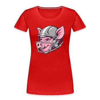 Helmet American Football Pig - Women's Premium Organic T-Shirt - red - Front - Mia (176cm)