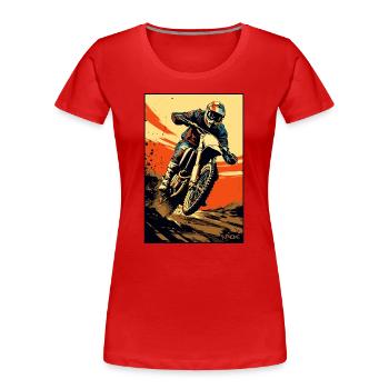 Motorcycle Illustration Motocross - Women's Premium Organic T-Shirt - red - Front - Mia (176cm)